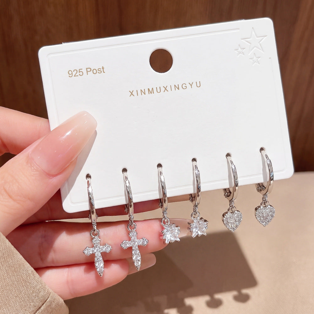 Fairy High Sense Clip Suit Micro Inlaid Zircon Simple Butterfly Rings