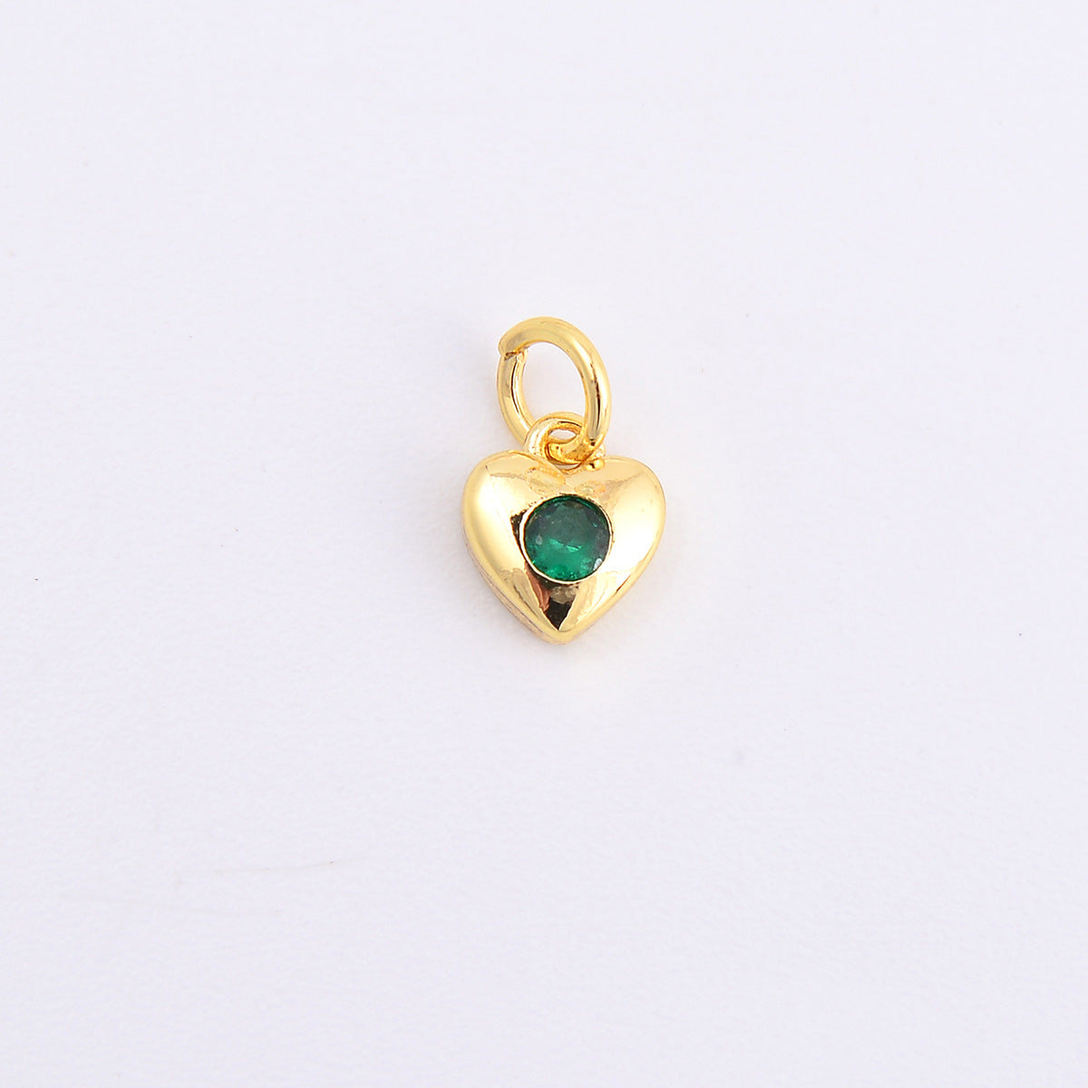 Colorful Heart-shaped Zircon Gold Small Copper Pendants