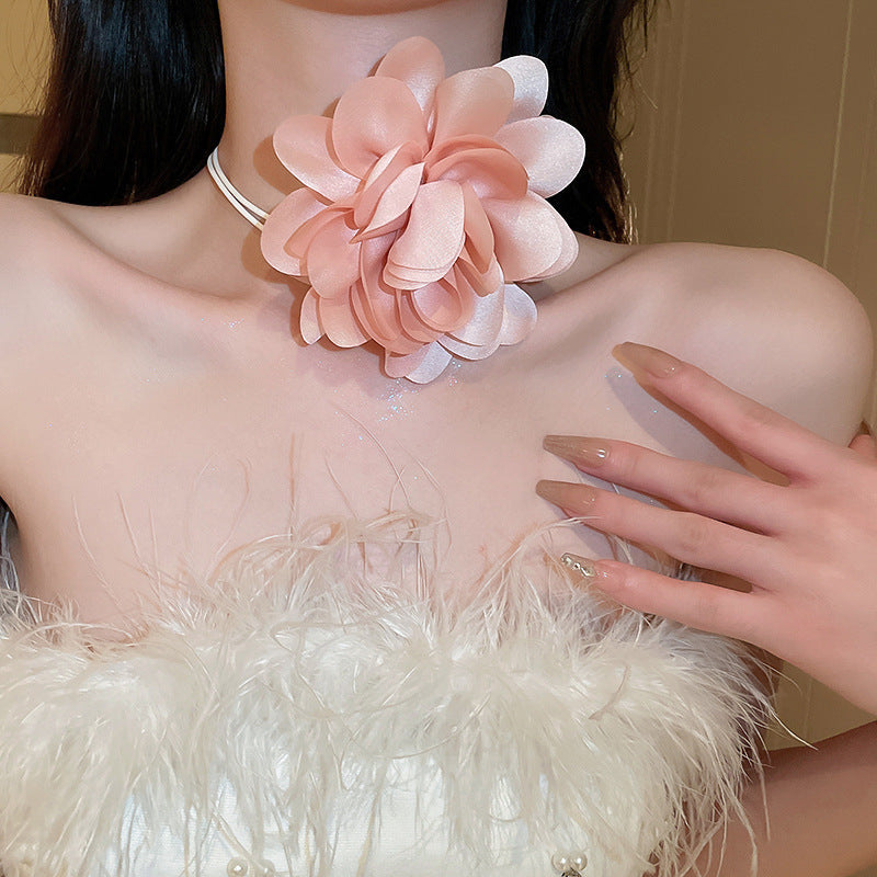 Net Yarn Flowers Ribbon Heart Fashion Necklaces
