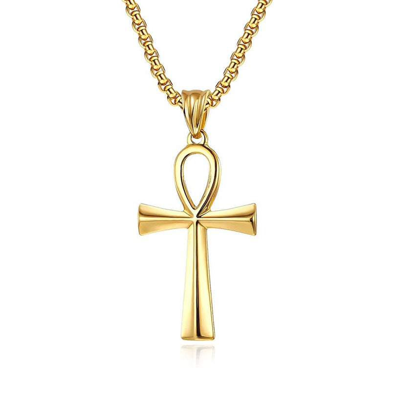Men's Couple Titanium Steel Cross Solid Hipster Necklaces