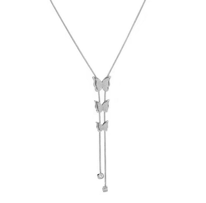 Titanium Steel Three-color Clover Trendy Summer Necklaces