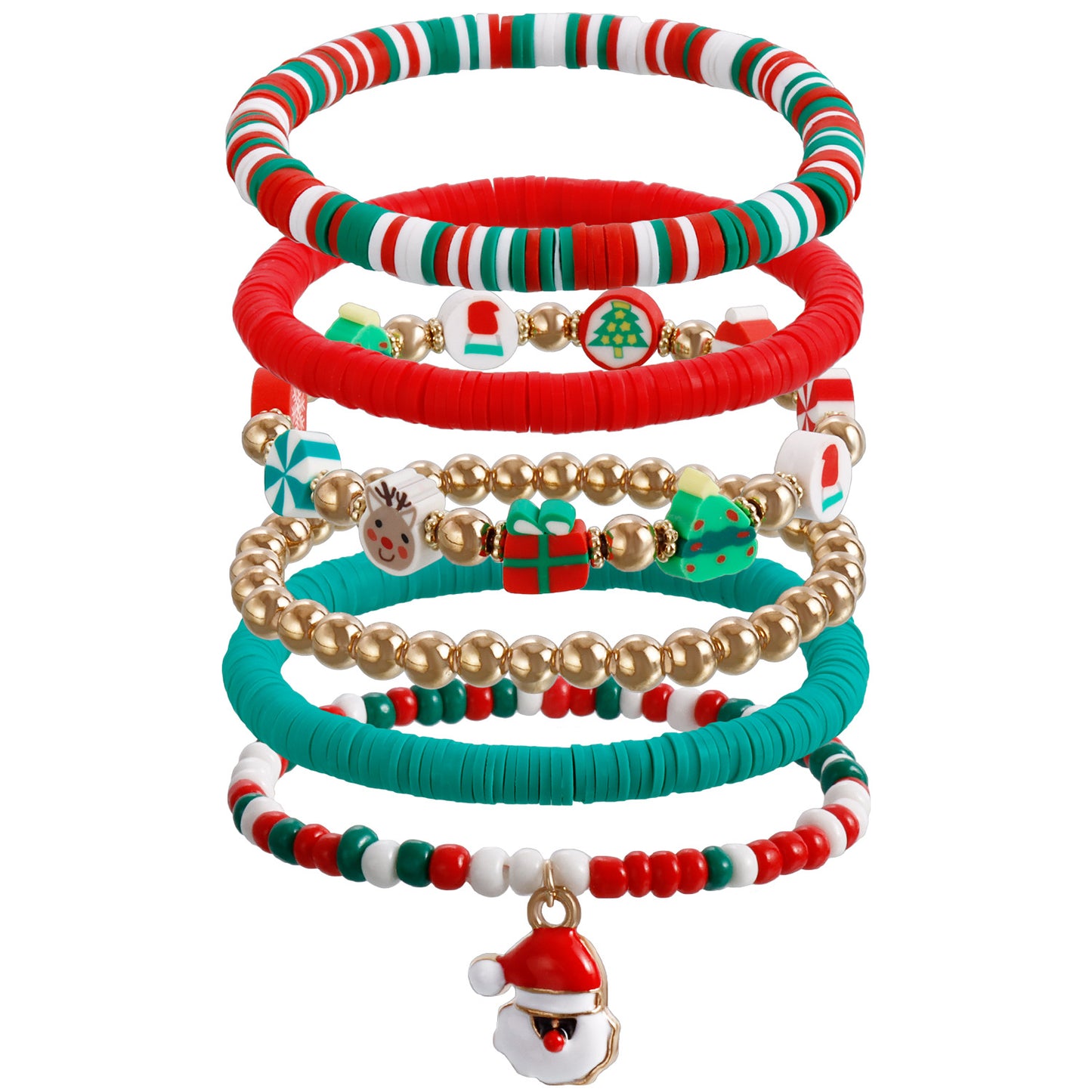 Women's Letter Handmade Mixed Color Polymer Clay Bracelets