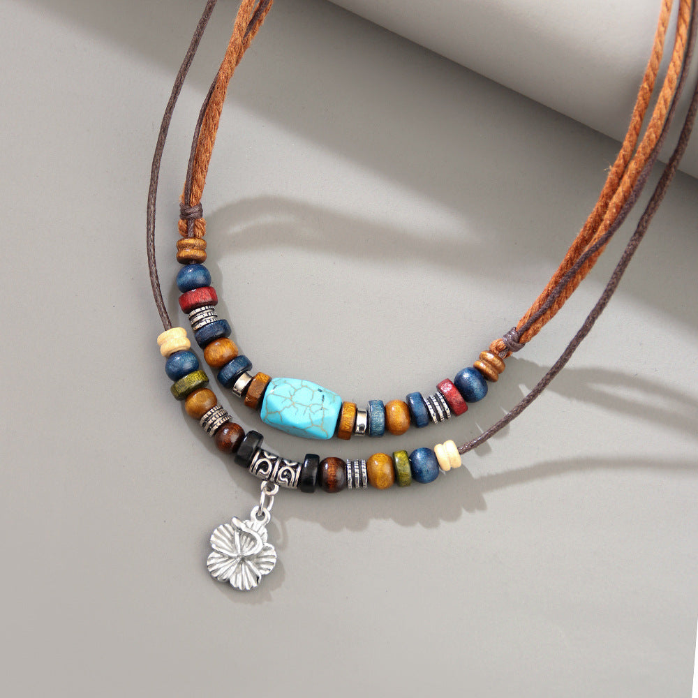 Men's Turquoise Personality Vintage Coins Simple Ornament Necklaces