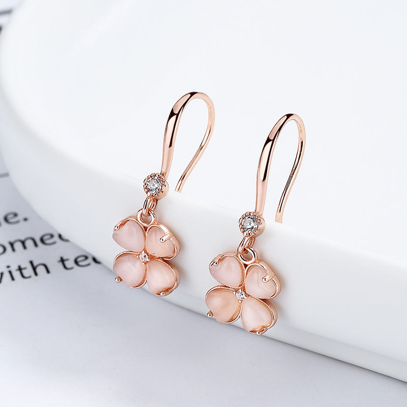 Women's Clover Ear Hook Simple Style Fashionable Earrings