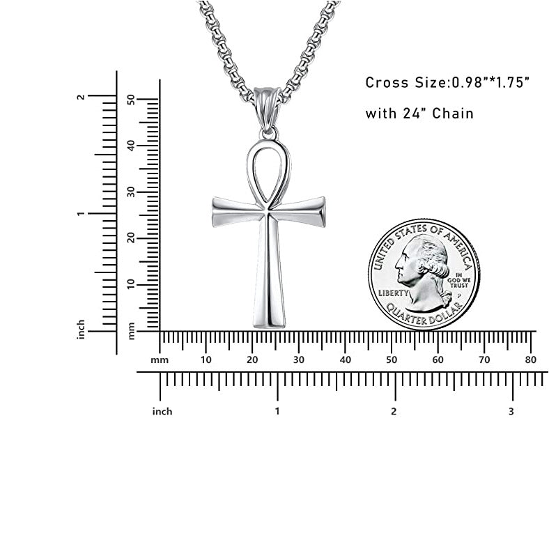 Men's Couple Titanium Steel Cross Solid Hipster Necklaces