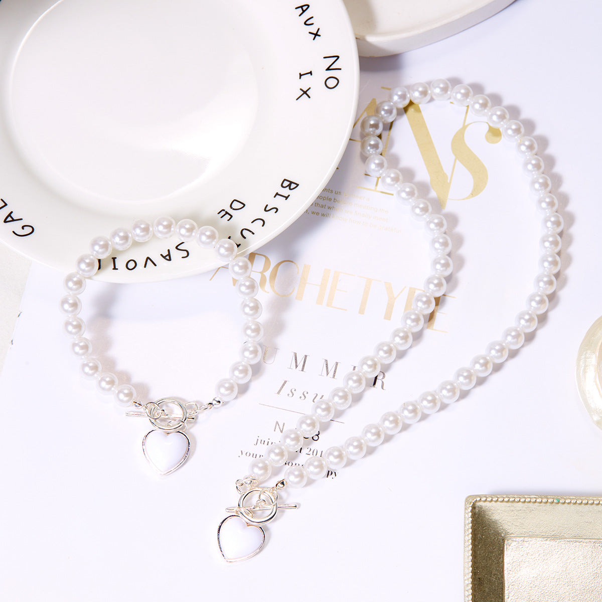 Pearl Set Female Niche High Sense Necklaces