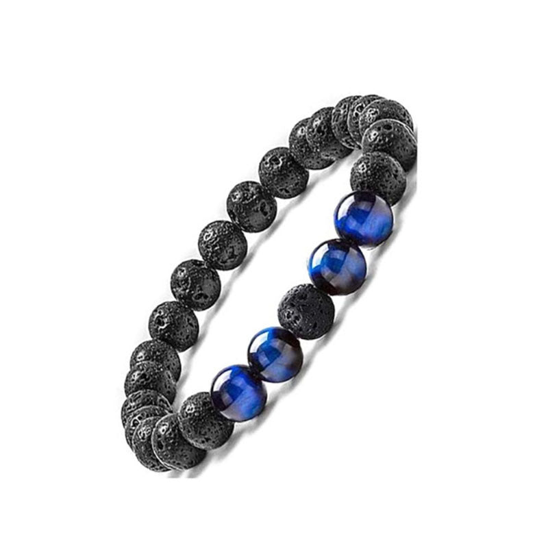 Natural Stone Elastic Tigereye White Turquoise Bracelet