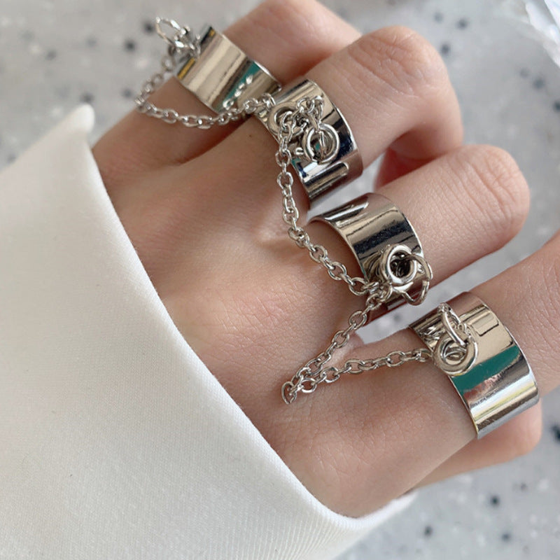 Wind Exaggerated Personalized Alloy Cross Switchable Index Rings