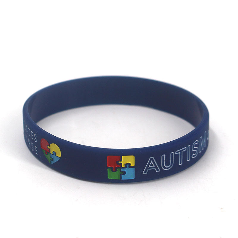 Concave Printing Color Filling Puzzle Incentive Propaganda Body Healthy Silicone Bracelet
