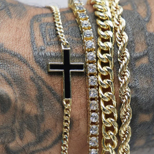 Personalized Cross Zircon Hip Hop Fashion Bracelets