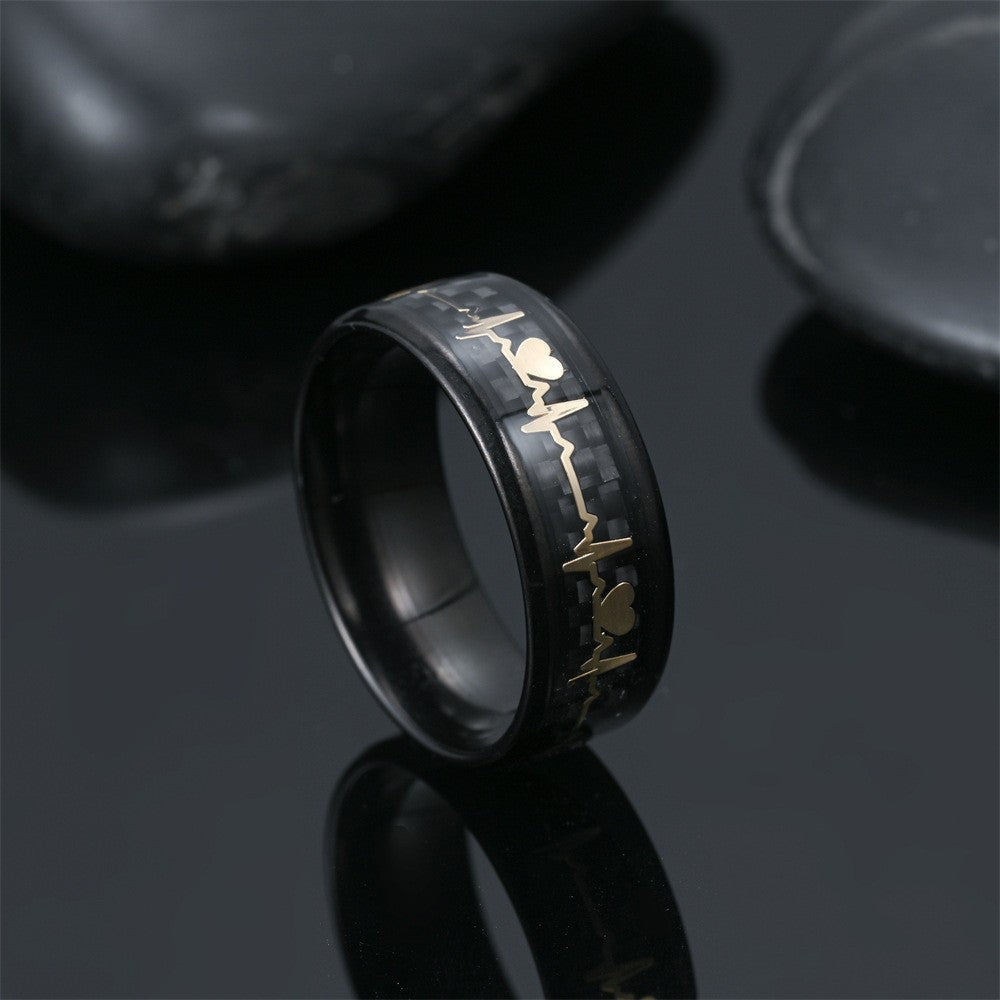Heartbeat Design With Carbon Fiber Party Rings
