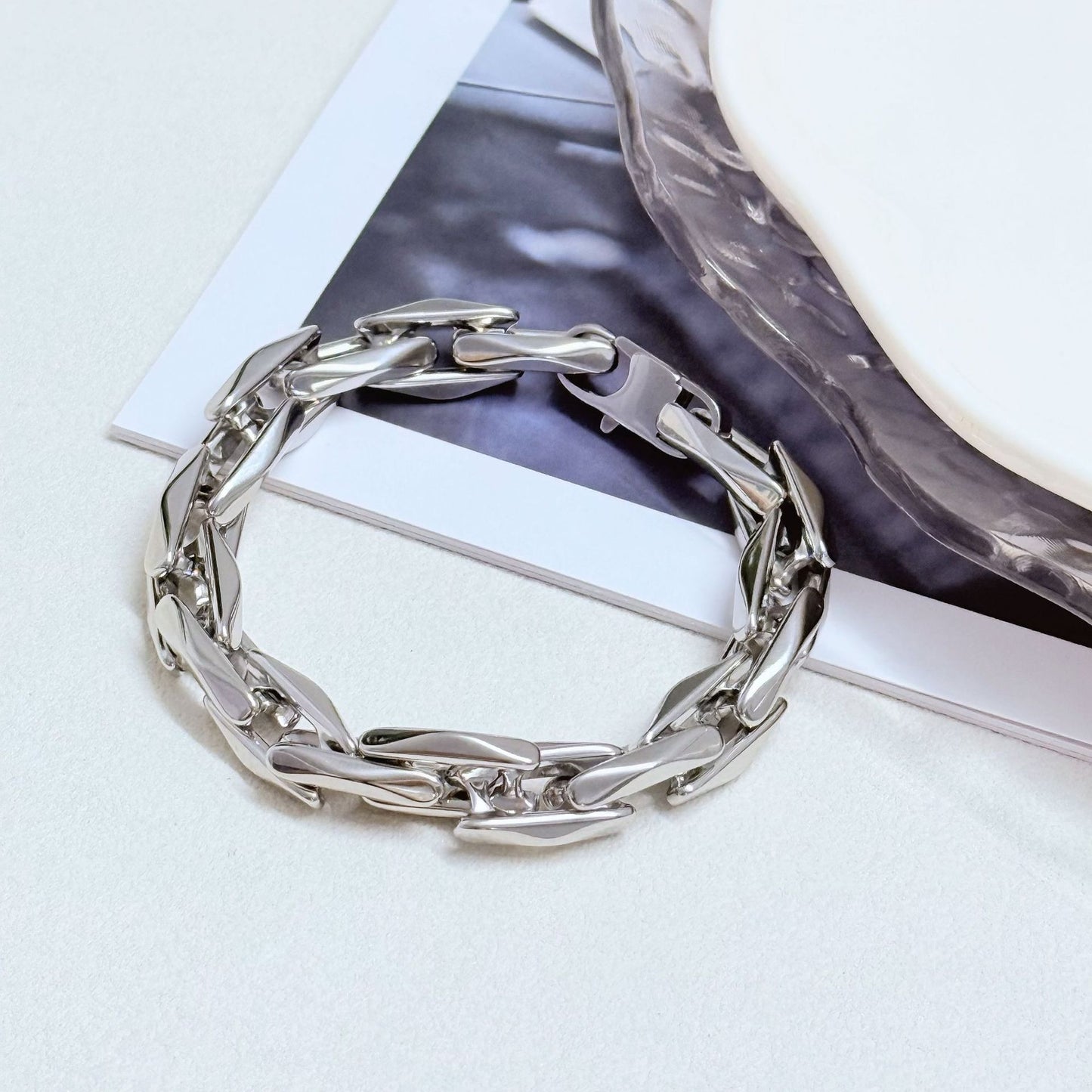 Men's Trendy Titanium Steel Cuban Link Chain Hip Hop Bracelet