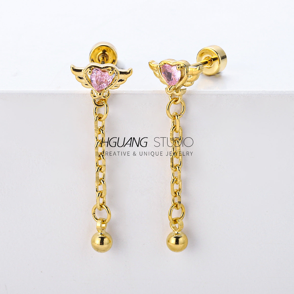Steel Gold Ear Bone Piercing Jewelry Earrings