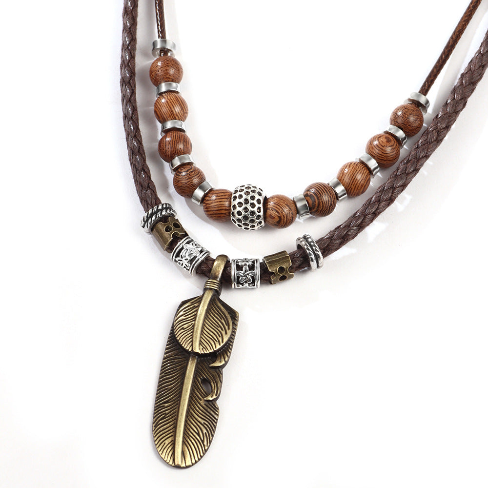 Men's Turquoise Personality Vintage Coins Simple Ornament Necklaces