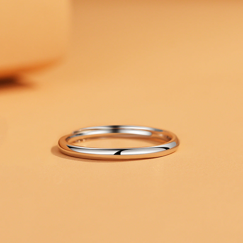 Glossy Simple Couple Design Classic Minimalist Rings
