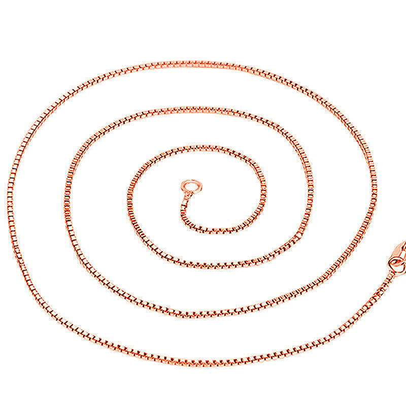 Copper Plating Rose Box Chain Simple Necklaces