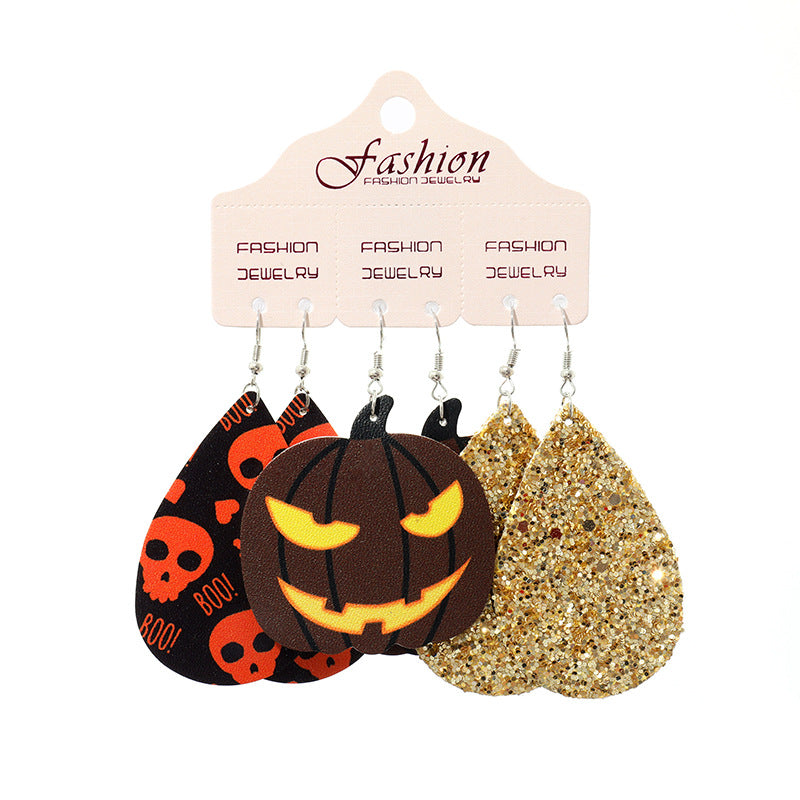 Suit Halloween Exaggerated Pumpkin Alien Gift Funny Earrings