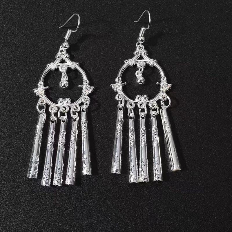 Imitation Miao Sier Ethnic Style Peacock Earrings