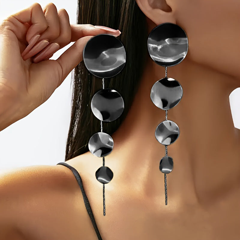 Exaggerated Personalized Fashion Trending Round Piece Eardrop Rings