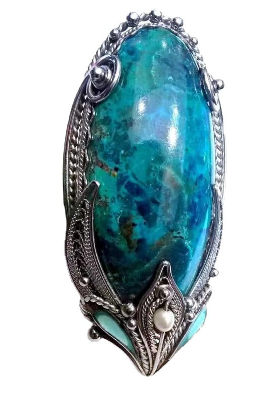 Women's Retro Ethnic Inlaid Turquoise Creative Jewelry Rings