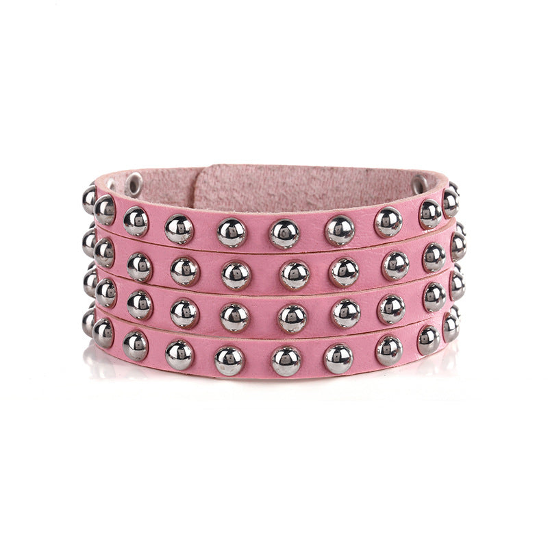 Fashion Twist Leather Cool Punk Rock Bracelet
