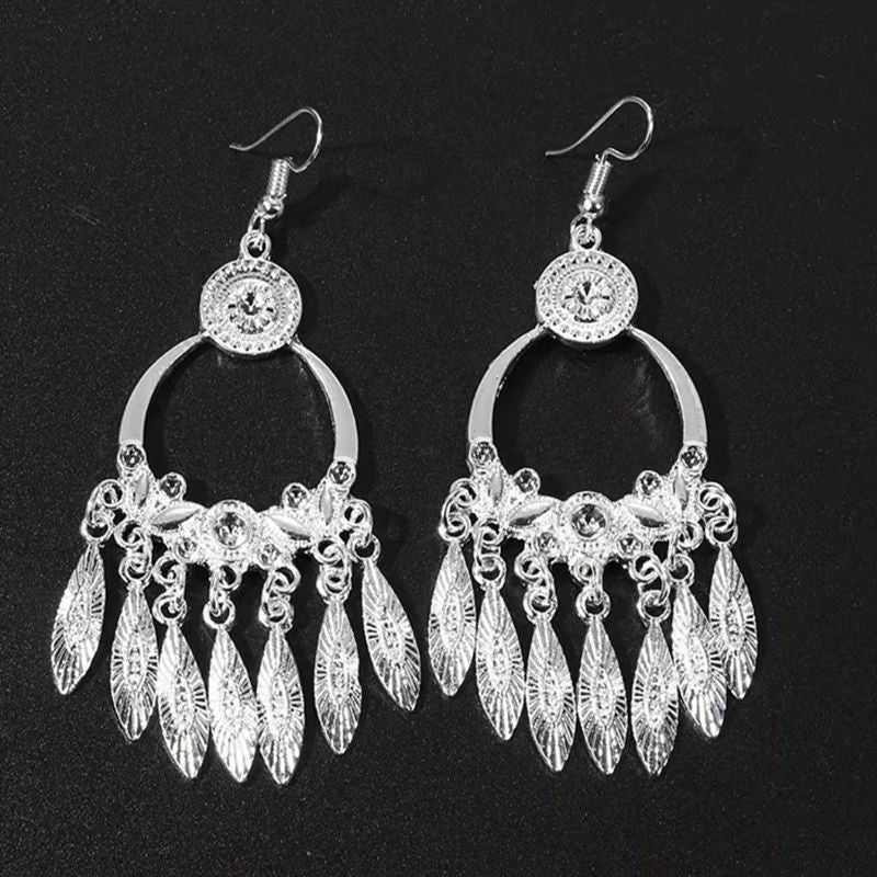 Imitation Miao Sier Ethnic Style Peacock Earrings
