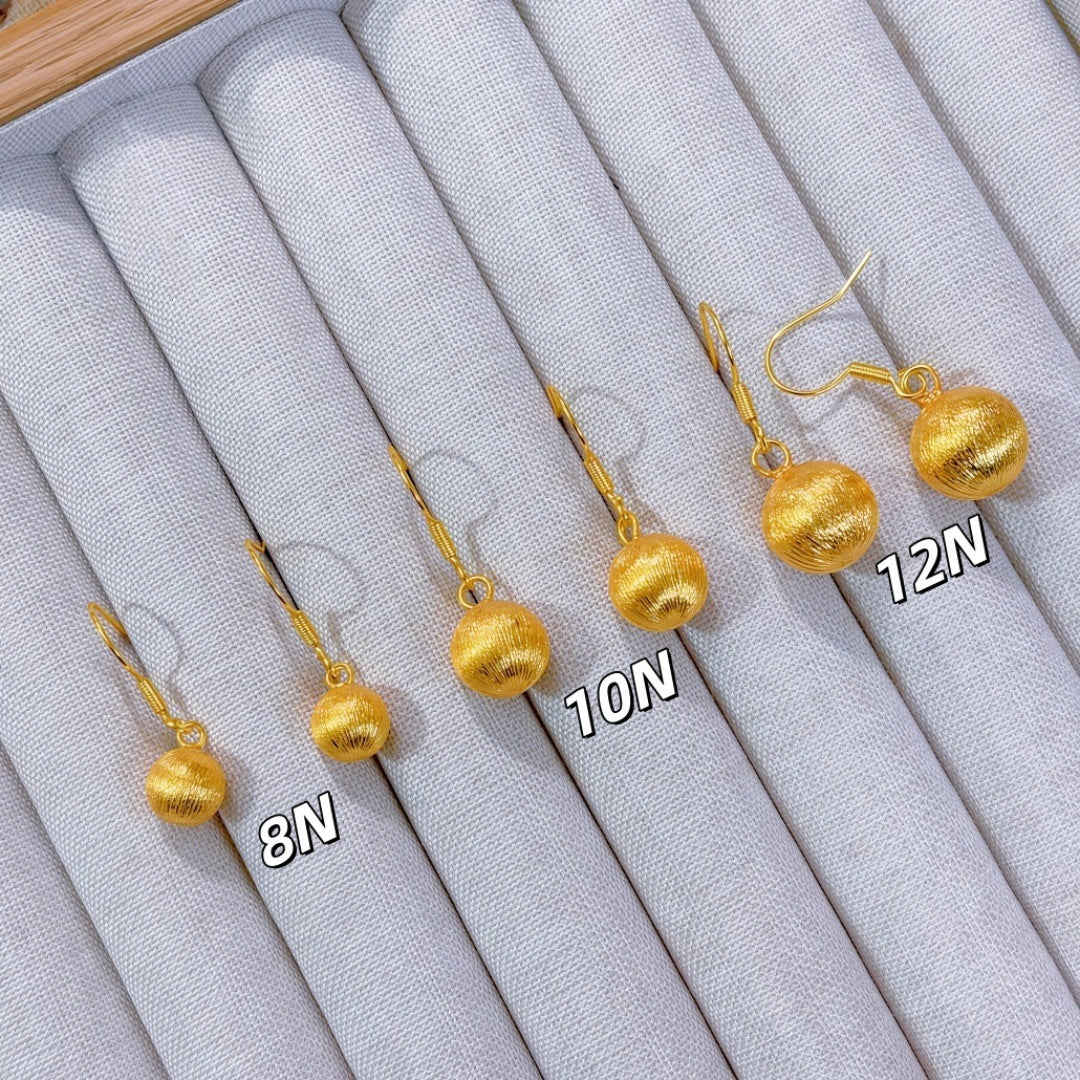Brushed Peas Ball Frosted French Retro Fashion Commuter Light Luxury Stud Earrings