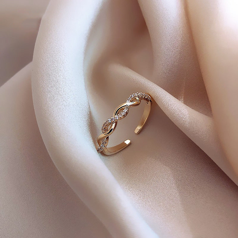 Female Niche Design Light Luxury Open Adjustable Index Finger Ring
