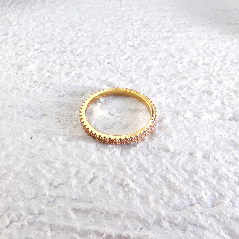 Zircon Female Cold Wind Minimalist Design Index Finger Rings