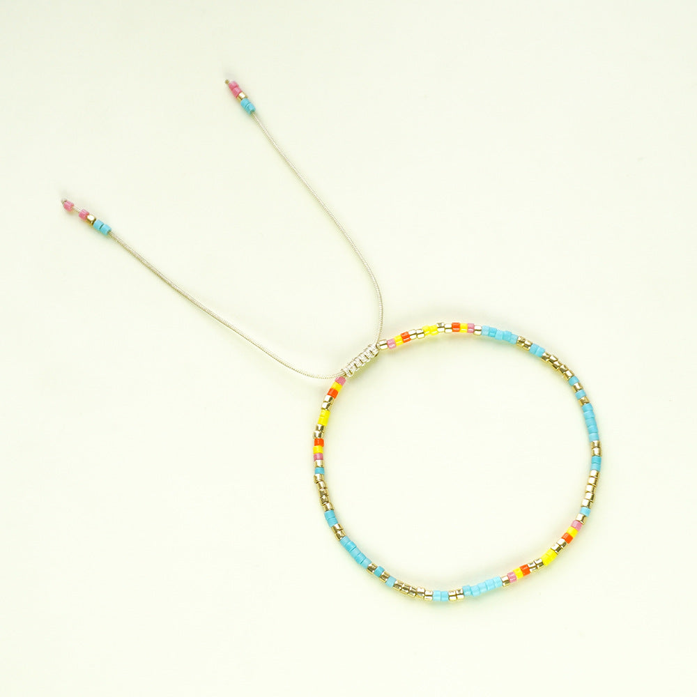 Bohemian Glass Beads Extremely Fine Twin Starfish Bracelet