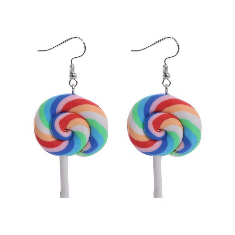 Personalized Colorful Lollipop Fun Handmade Ear Earrings