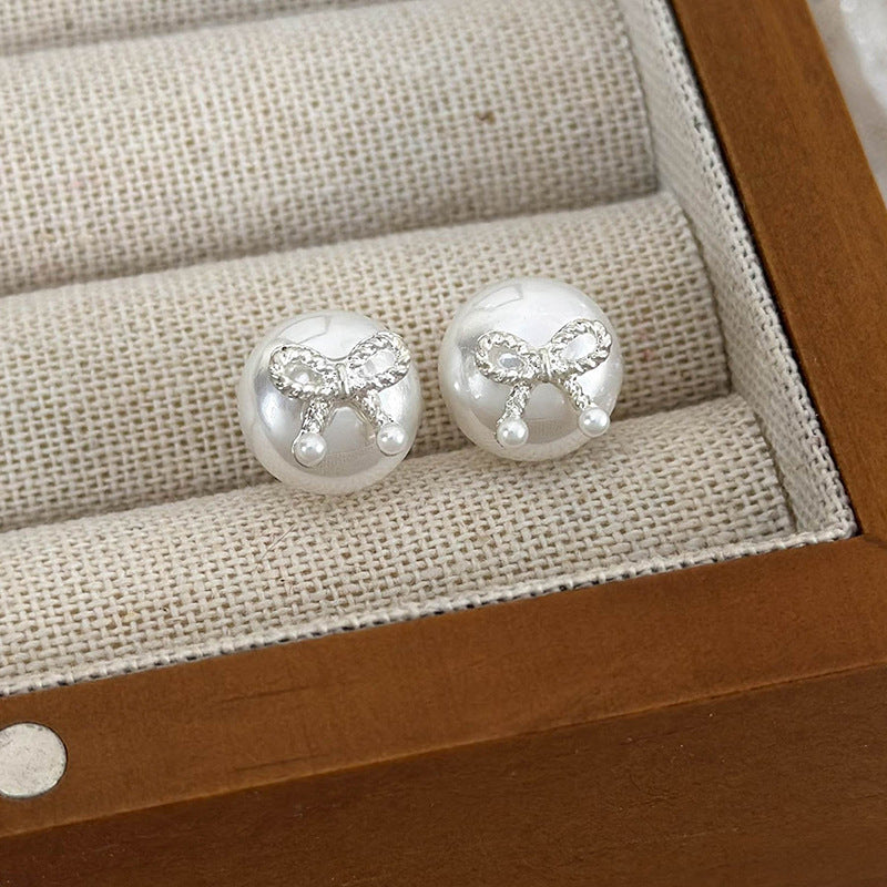 Women's Korean Style Love Pearl Bow Design Rings