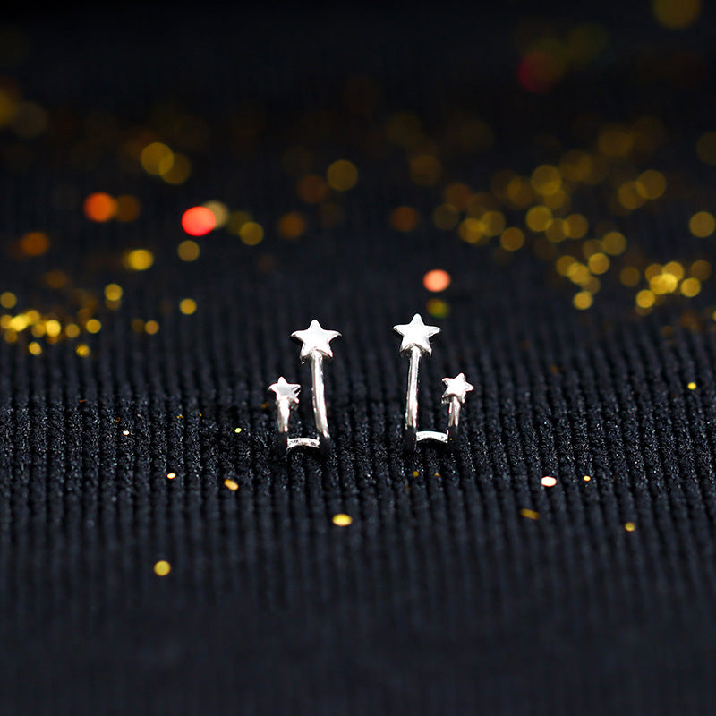 Women's U-shaped Star Ear Simple Five-pointed Sleeping No Need Earrings