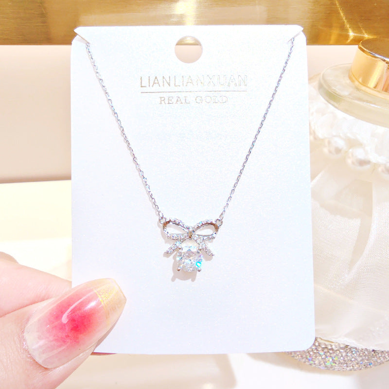 Women's Copper Summer High-grade Simple Refined Zircon Gold Necklaces