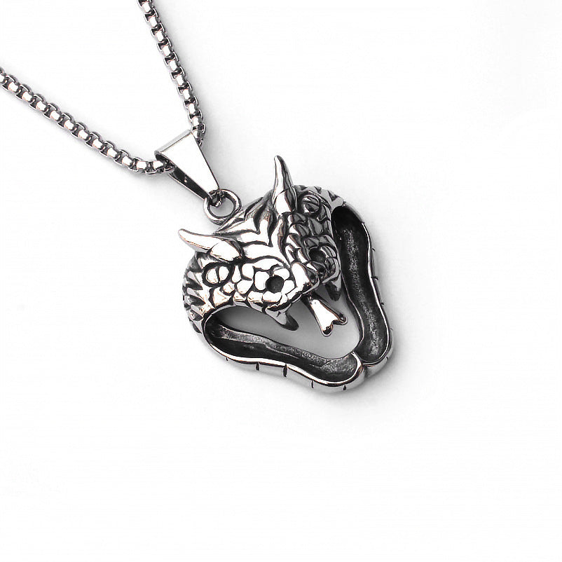 Men's Sword Darkness Dragon Fighter Titanium Steel Necklaces