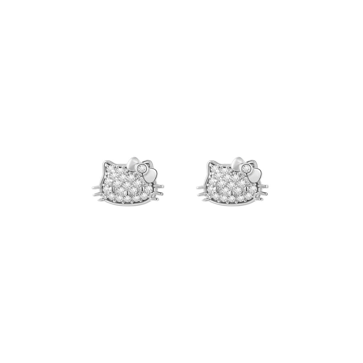Gold Ear Bone Pair Cat Love Earrings
