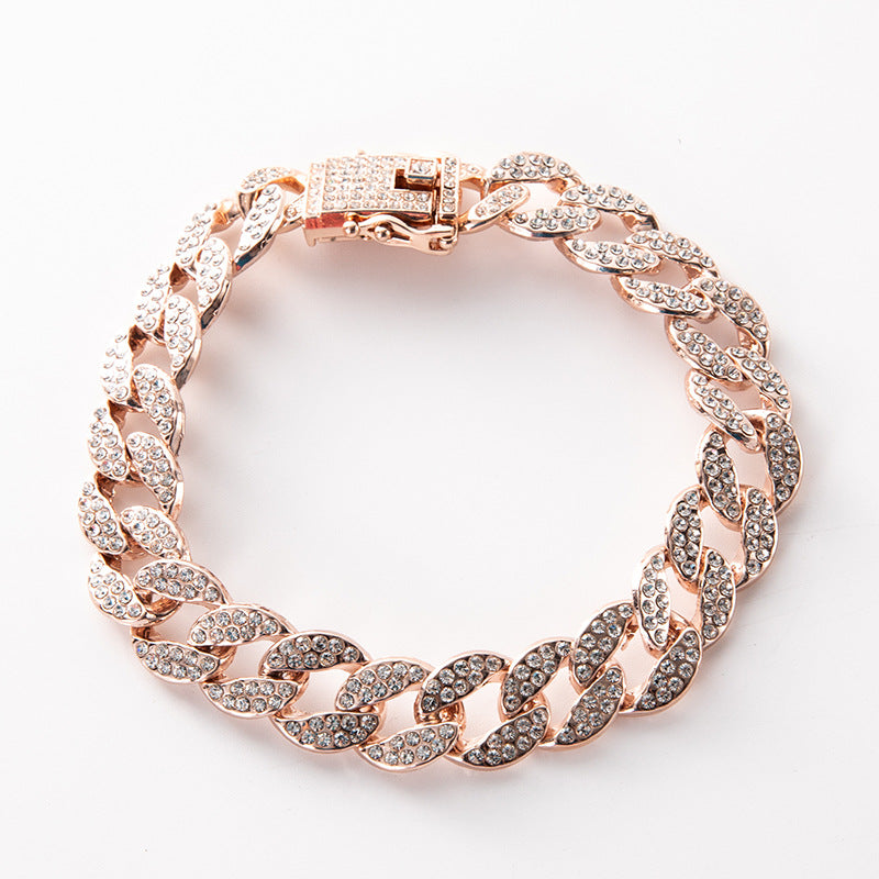Women's & Men's Cuban Link Chain Ornament Alloy Diamond Necklaces