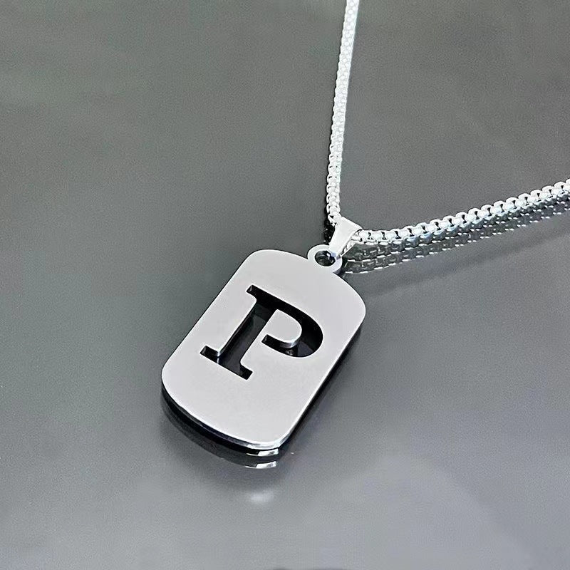 English Letter Titanium Steel Male Female Couple Clothing Necklaces