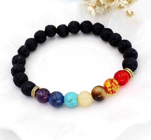 Women's Colorful Natural Stone Agate Bead Couple Bracelet