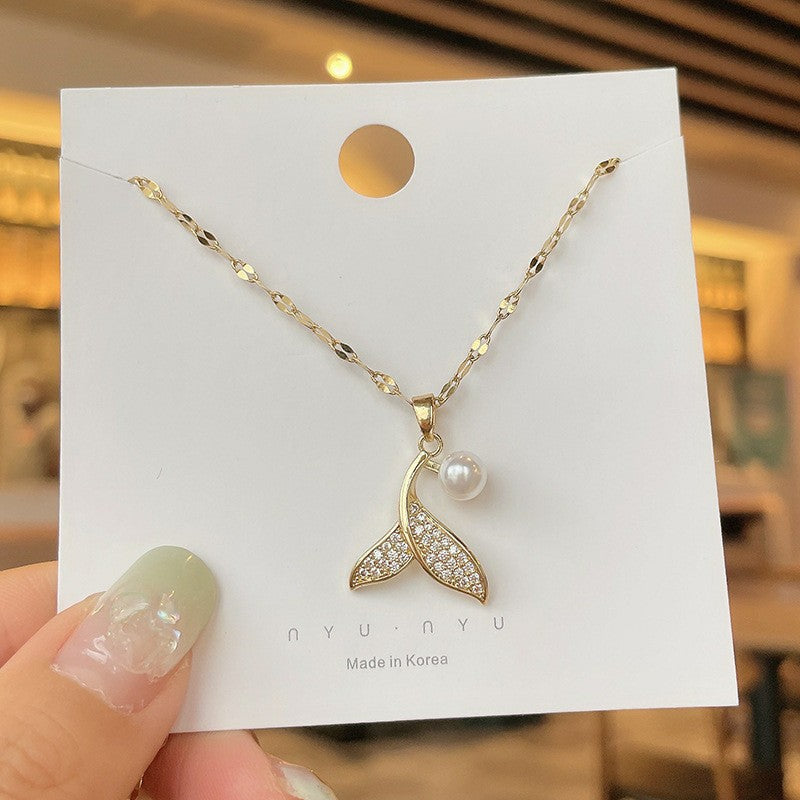 Women's Ocean Style Fish Ornament Random Match Titanium Necklaces