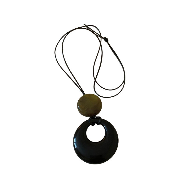 Ethnic Style Artificial Leather Beaded Niche Design Clavicle Chain Necklaces