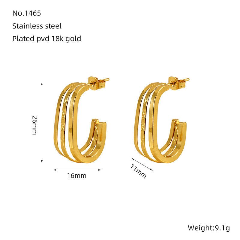 Women's Irregular Titanium Steel Simple High-grade Stylish Earrings