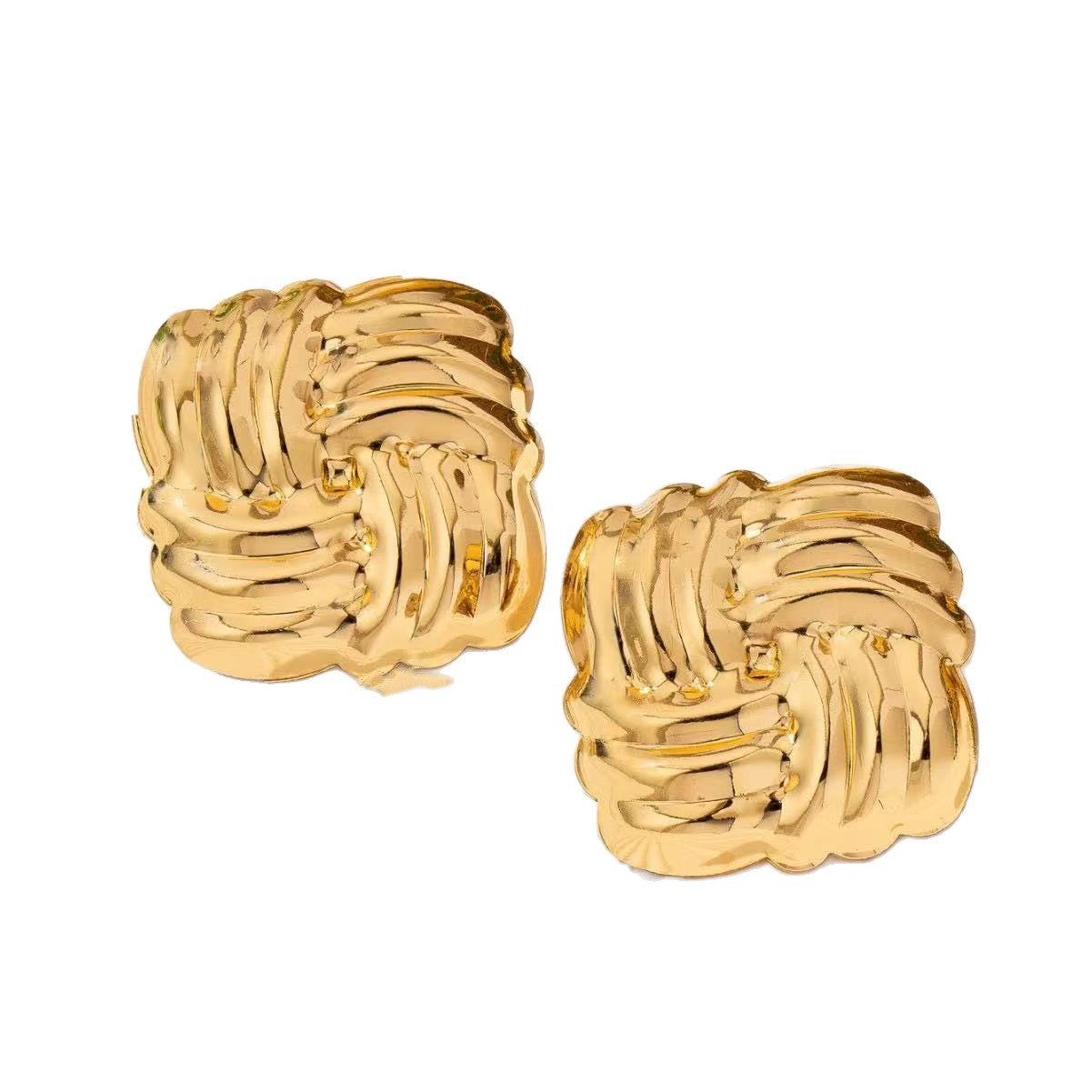 Women's Fashion Geometry Pattern Square Texture Simple Personalized Suitable For Stud Earrings