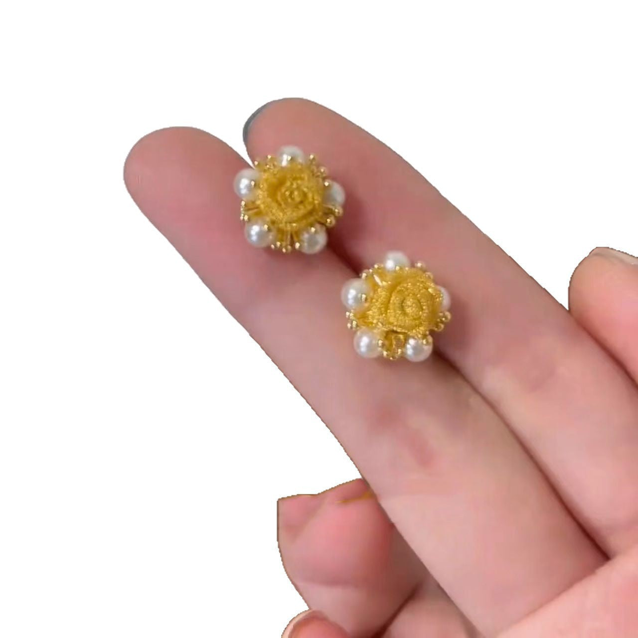 Gentle French Unique Quality Yellow Rose Earrings