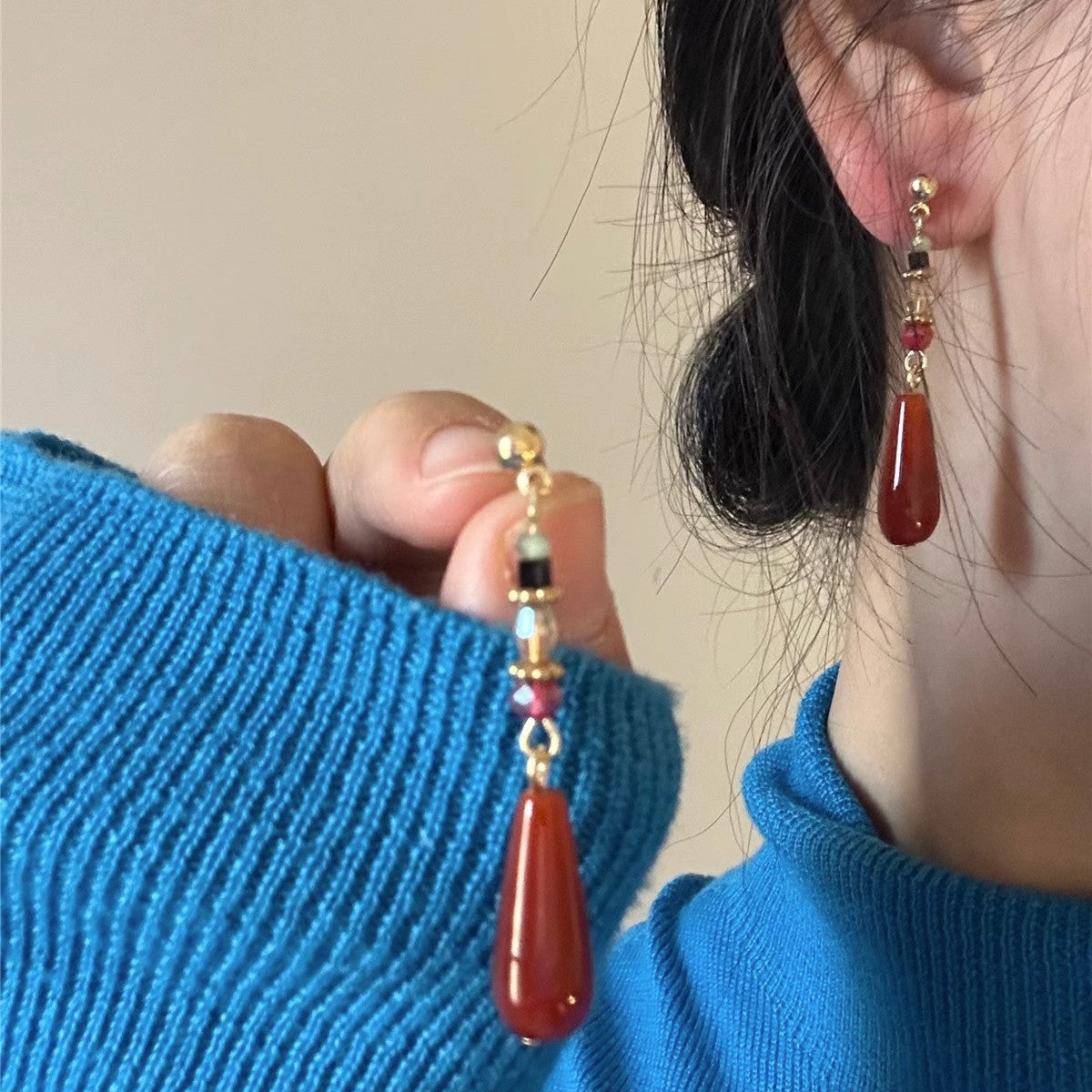 Women's Niche Water Drop Ear Chinese Style Classical Earrings