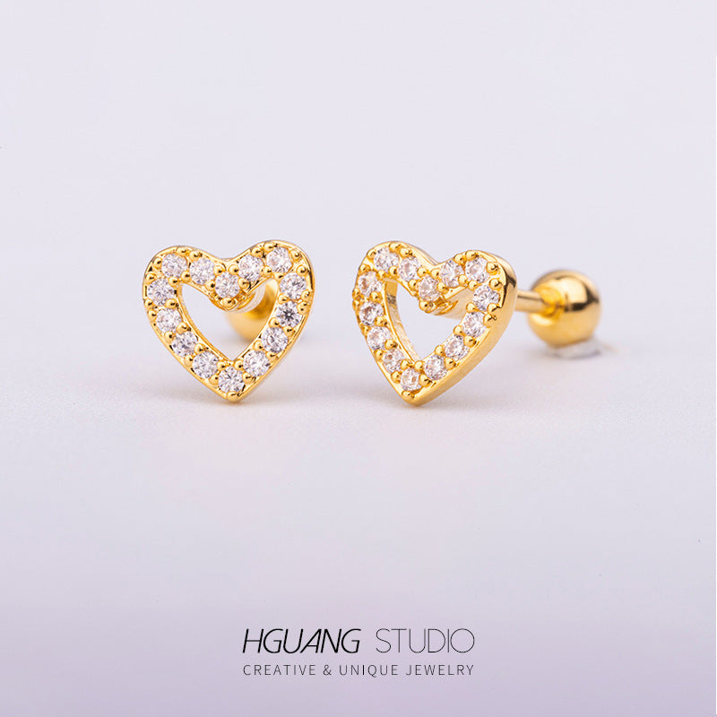 Steel Ear Bone Spider Cross Screw Twist Earrings