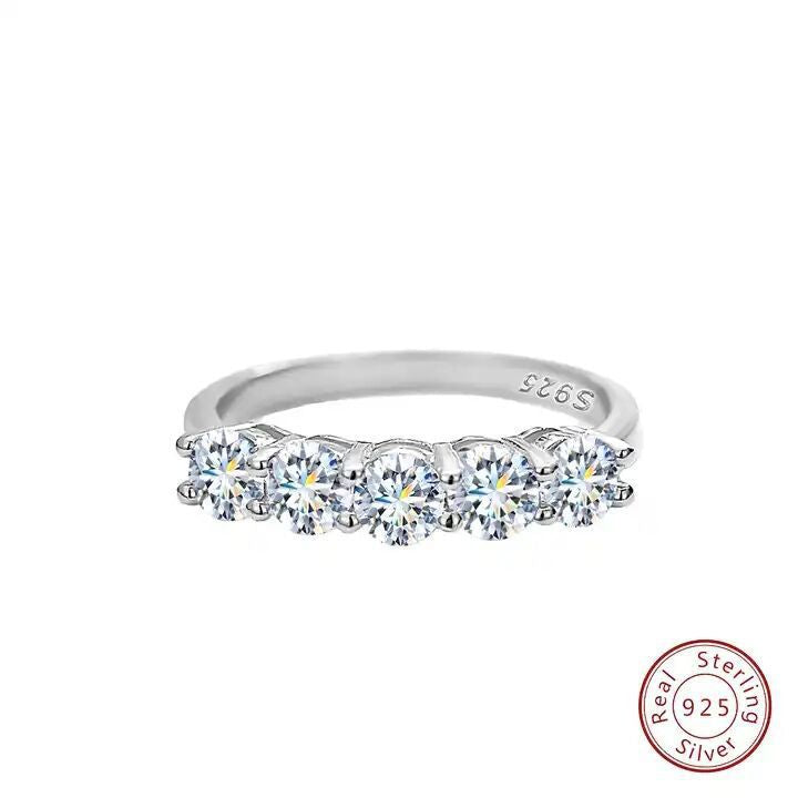 Sterling Simple Moissanite Full Diamond High-grade Rings