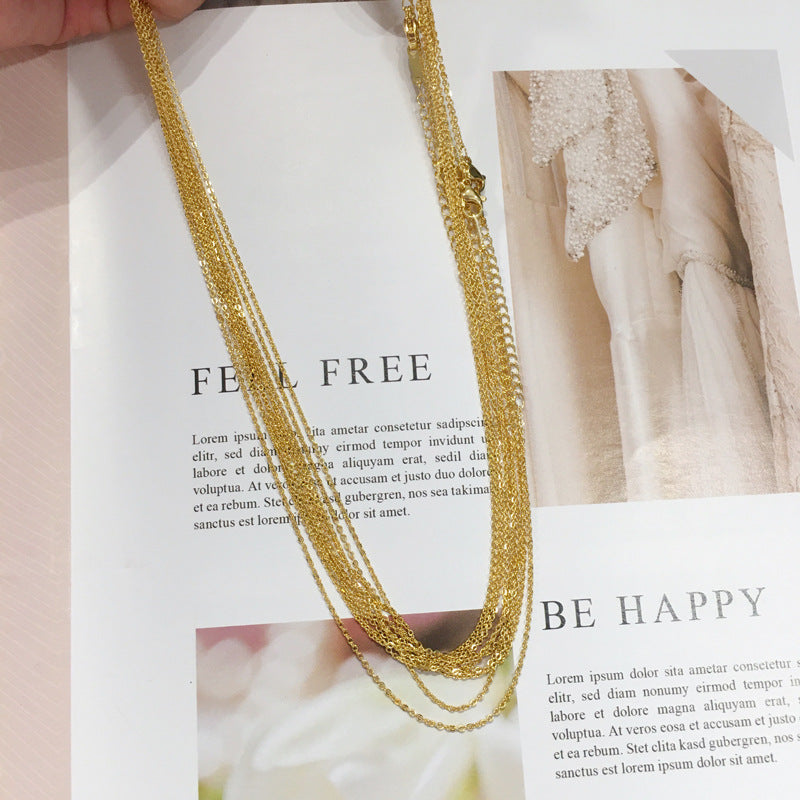 Flat Chain Clavicle Flattening Electroplating O-shaped Necklaces