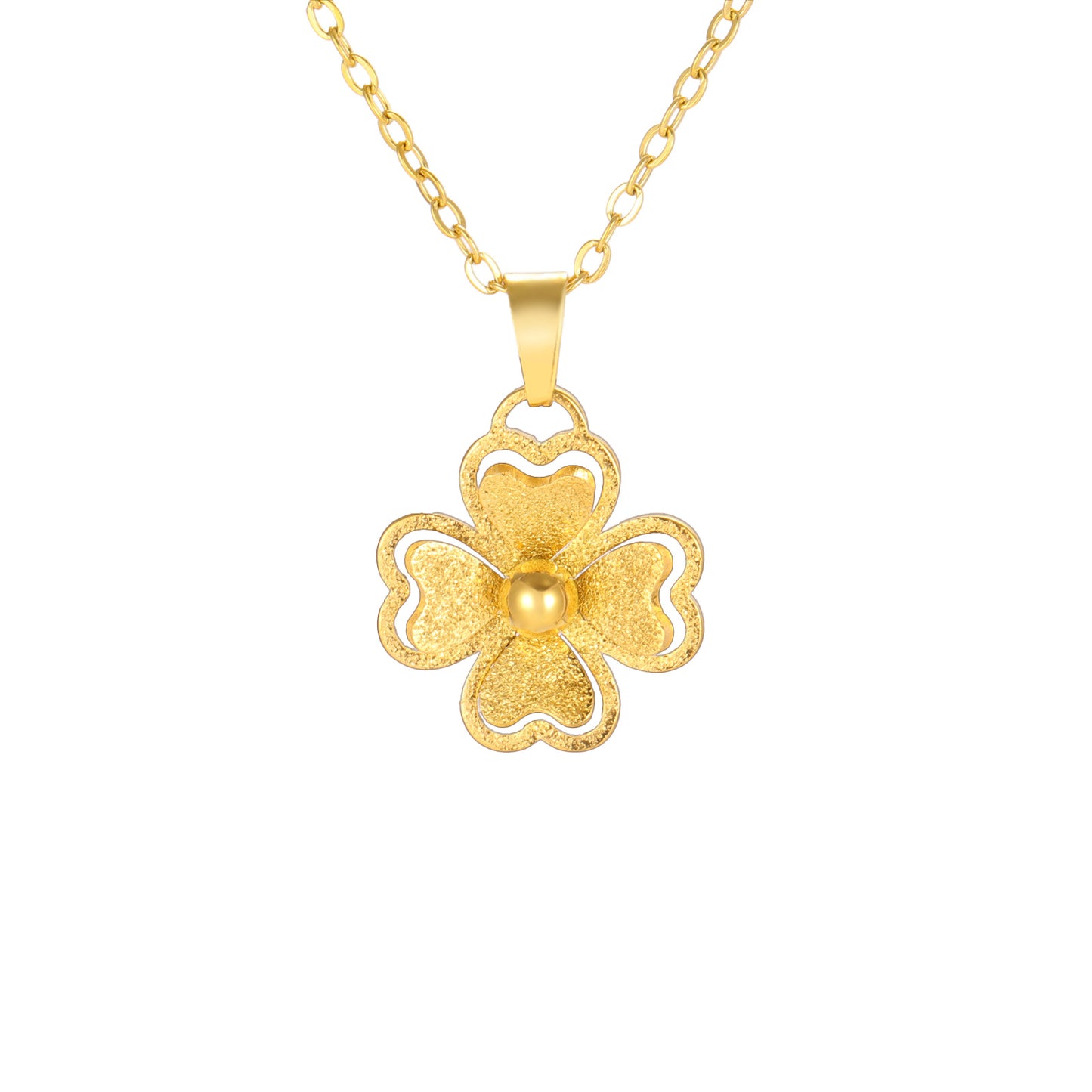 Heart-shaped Clover Alluvial Gold High-grade Clavicle Necklaces