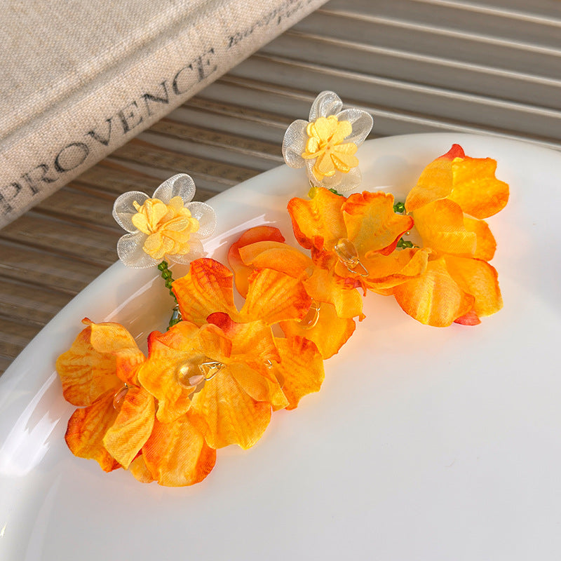 Dopamine Summer Seaside Vacation Style Flower Female Earrings